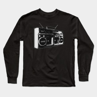 Retro Ghetto-Blaster Boombox Long Sleeve T-Shirt